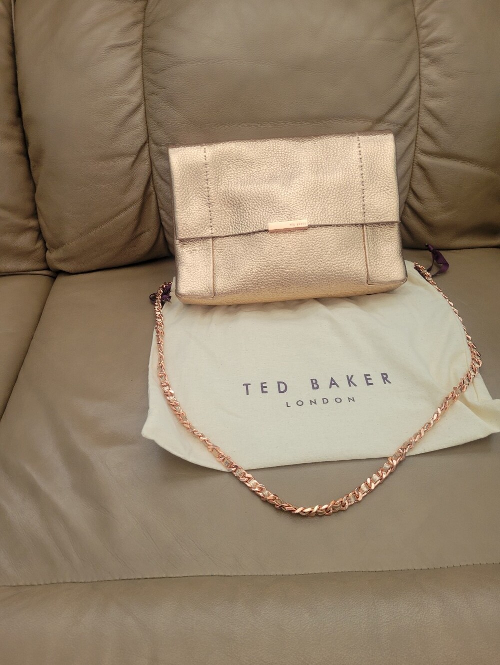 Ted Baker London Gold Clutch Purse